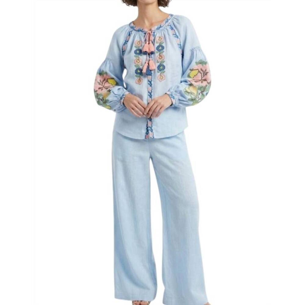 NEW ANNABO elysian whisper blouse in light blue